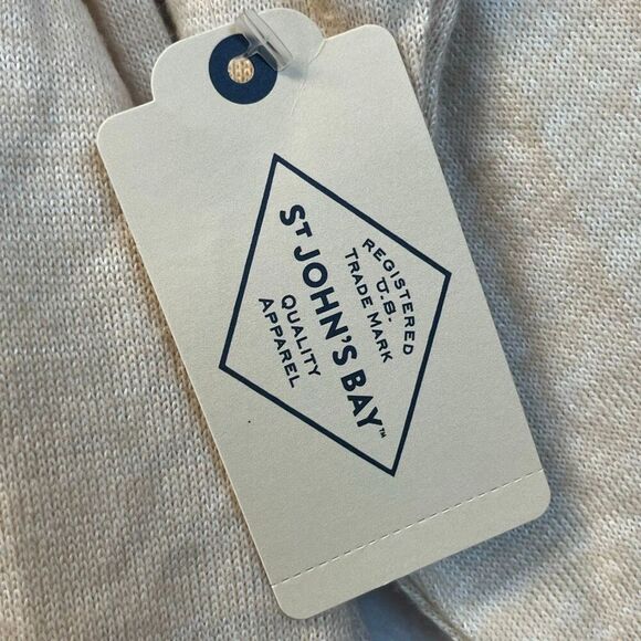 NWT ST. JOHN’S BAY Women’s Tunic Top XL Beige Long Sleeve Cowl Neck Curved Hem - Picture 10 of 15